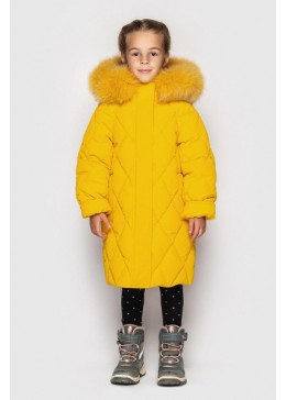 Cvetkov желтое зимнее пальто для девочки Джун дошк.